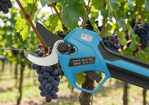 Cordless shears for vineyard pruning