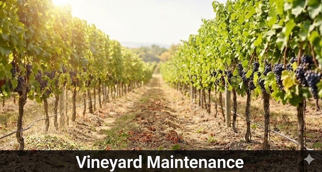 Mobile gasoline wood chipper moving between orchard rows Mobile gasoline wood chipper moving between orchard rows